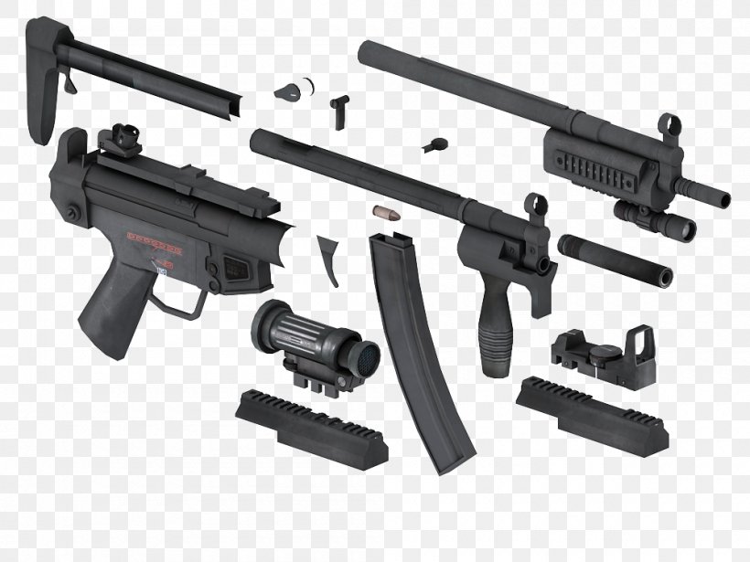 Trigger Airsoft Guns Firearm Heckler & Koch MP5, PNG, 1000x750px, Watercolor, Cartoon, Flower, Frame, Heart Download Free