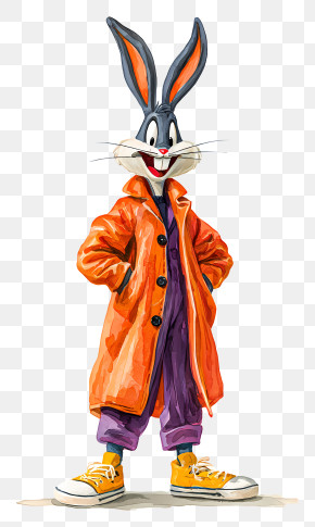 Bugs Bunny Halloween Outfit - Bugs Bunny In Orange Coat PNG