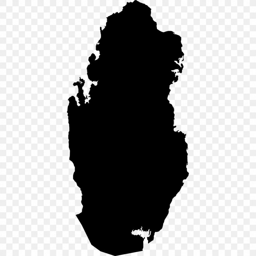 Doha Vector Map Royalty-free, PNG, 1024x1024px, Doha, Black, Black And White, Blank Map, Flag Of Qatar Download Free