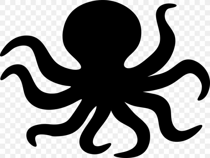 Octopus Silhouette Clip Art, PNG, 958x720px, Octopus, Artwork, Black And White, Cephalopod, Invertebrate Download Free