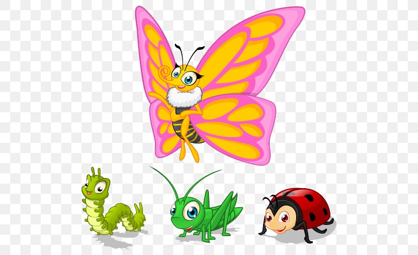 Butterfly Cartoon Character Illustration, PNG, 500x500px, Butterfly, Animal Figure, Brush Footed Butterfly, Cartoon, Character Download Free