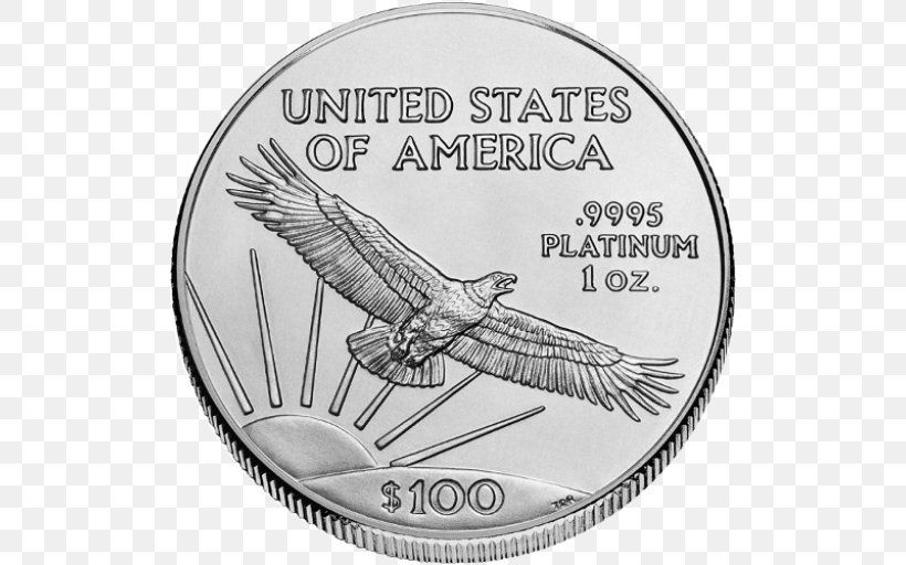 American Platinum Eagle Bullion Coin Platinum Coin Platinum As An Investment, PNG, 512x512px, American Platinum Eagle, American Gold Eagle, Bird, Black And White, Brand Download Free