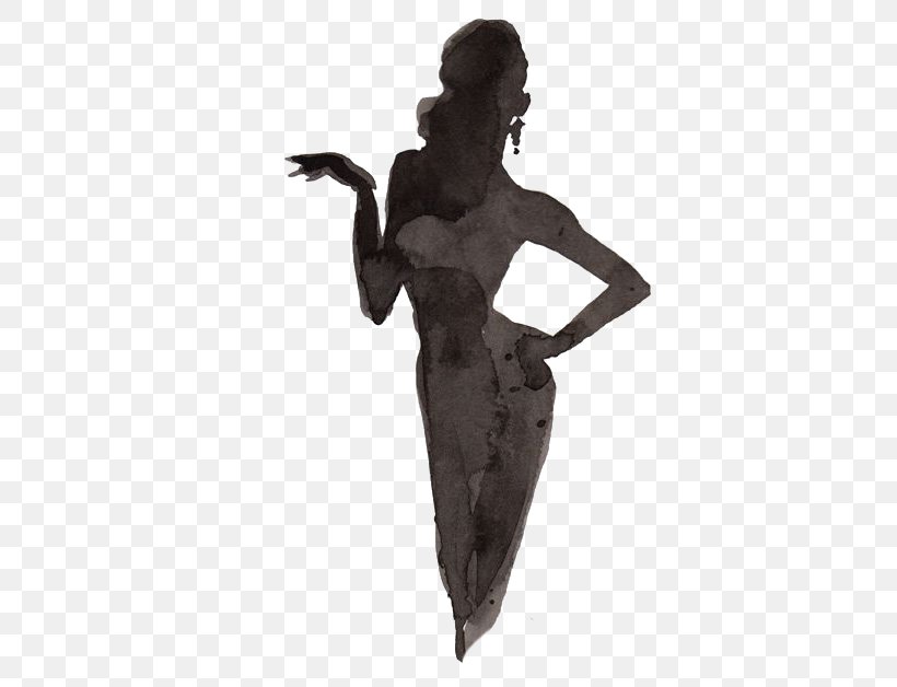 Drawing Silhouette Woman, PNG, 440x628px, Drawing, Arm, Black And White, Figurine, Joint Download Free