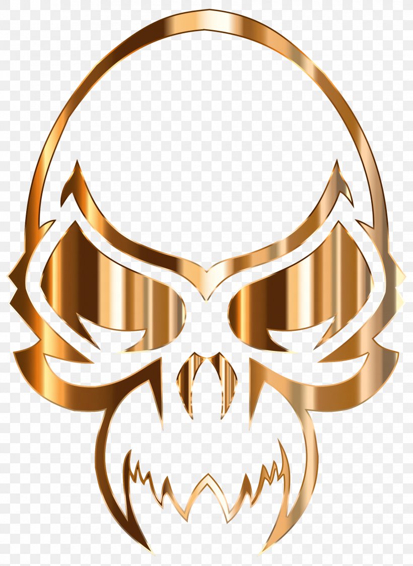 Skull Gold Clip Art, PNG, 1750x2400px, Skull, Bird, Body Jewelry, Cdr, Drawing Download Free