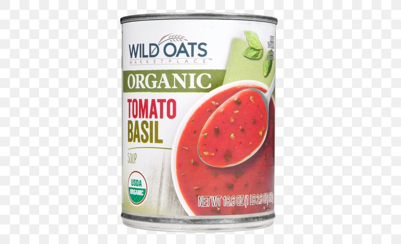 Tomato Soup Wild Oats Markets Organic Food Pasta, PNG, 500x500px, Tomato Soup, Basil, Canned Tomato, Flavor, Food Download Free