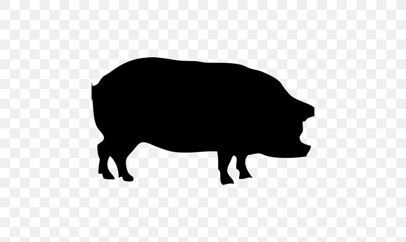 Clip Art Silhouette Guinea Pig Large White Pig Vector Graphics, PNG, 530x490px, Silhouette, Art, Black, Black And White, Cattle Like Mammal Download Free
