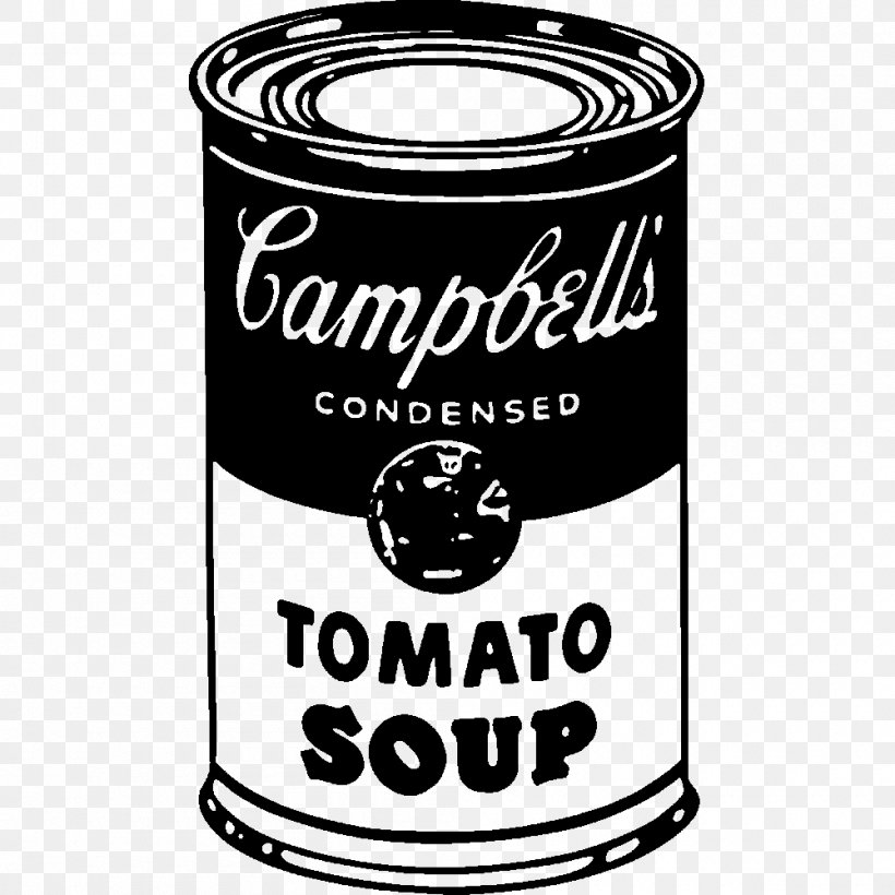 Campbell's Soup Cans Tomato Soup Campbell Soup Company Pop Art, PNG, 1000x1000px, Tomato Soup, Andy Warhol, Art, Black And White, Brand Download Free