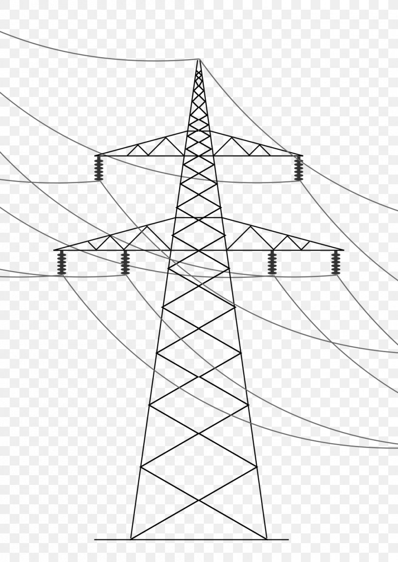 Overhead Power Line Electric Power Transmission Transmission Tower Drawing Line Art, PNG, 1000x1414px, Overhead Power Line, Area, Artwork, Black And White, Drawing Download Free