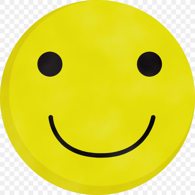 Smiley Yellow Meter, PNG, 2897x2897px, Emoji, Meter, Paint, Smiley, Watercolor Download Free