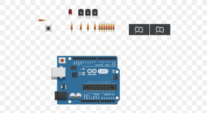 Autodesk 123D Electronic Circuit Arduino Seven-segment Display, PNG, 600x450px, Autodesk 123d, Arduino, Autodesk, Brand, Circuit Component Download Free