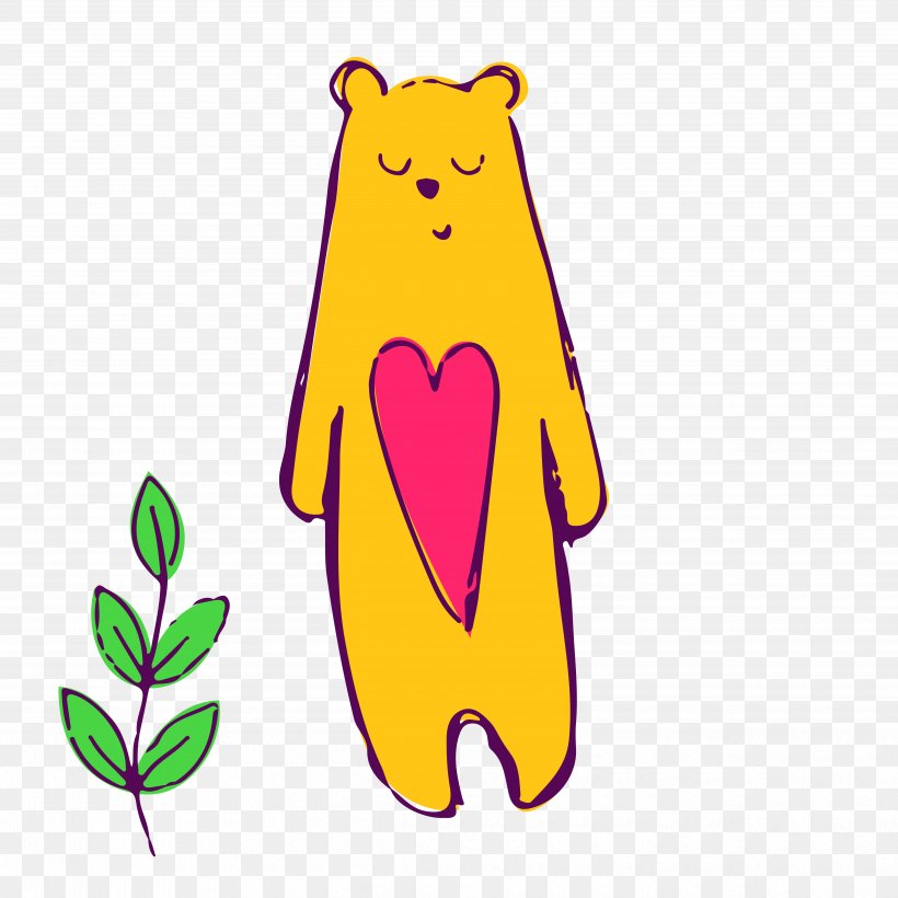 Bear Clip Art, PNG, 5000x5000px, Watercolor, Cartoon, Flower, Frame, Heart Download Free