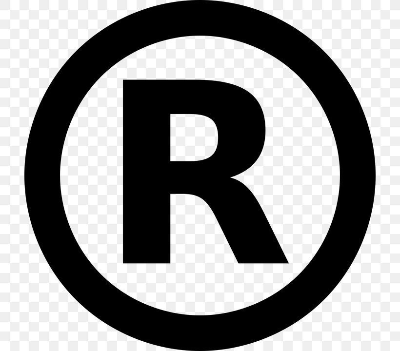 Registered Trademark Symbol Service Mark United States Trademark Law, PNG, 720x720px, Registered Trademark Symbol, Area, Black And White, Brand, Copyright Download Free