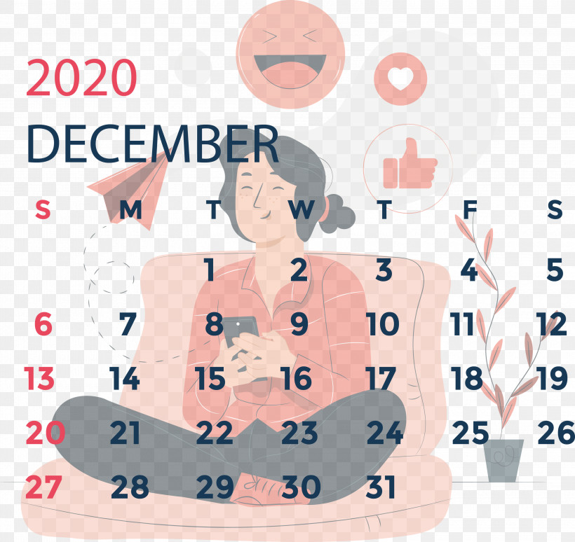 December 2020 Printable Calendar December 2020 Calendar, PNG, 3000x2835px, December 2020 Printable Calendar, Area, Behavior, December 2020 Calendar, Human Download Free