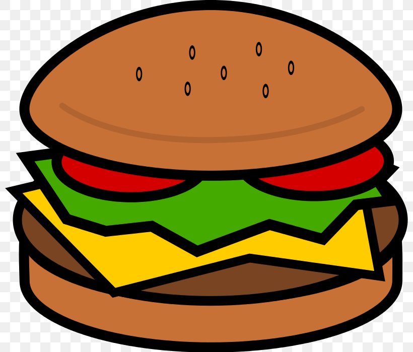 Hamburger Hot Dog Cheeseburger Fast Food Clip Art, PNG, 800x699px, Hamburger, Artwork, Bacon, Bread, Cheese Download Free