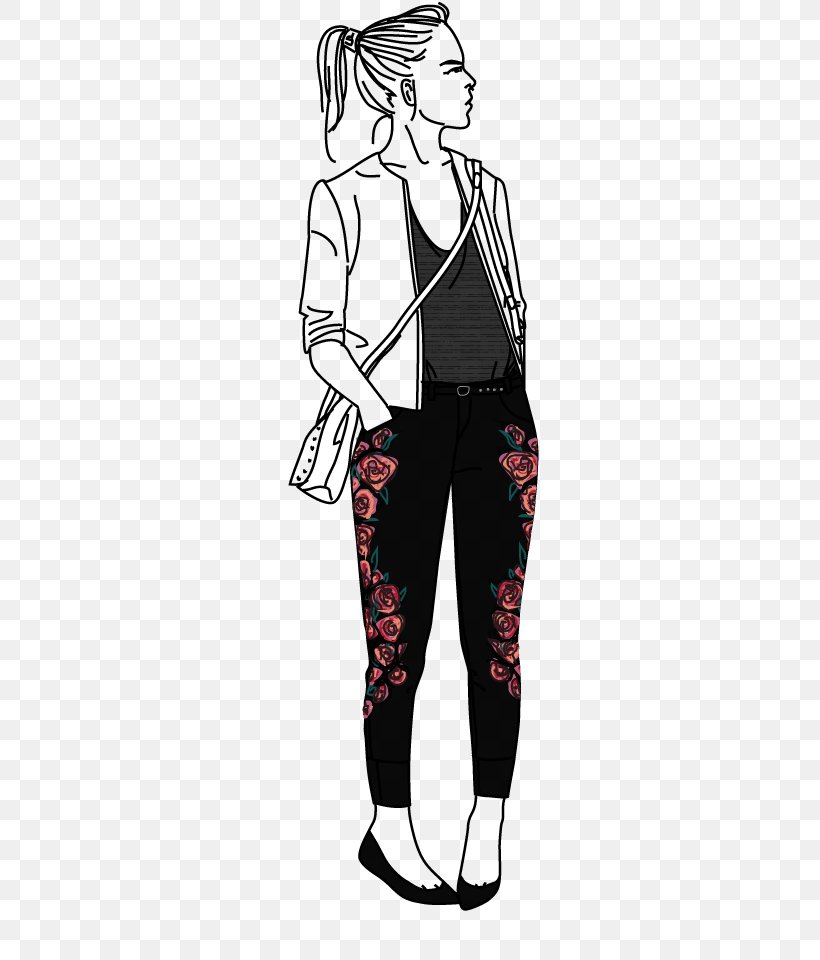 Leggings T-shirt Drawing Leather Jacket, PNG, 560x960px, Watercolor, Cartoon, Flower, Frame, Heart Download Free