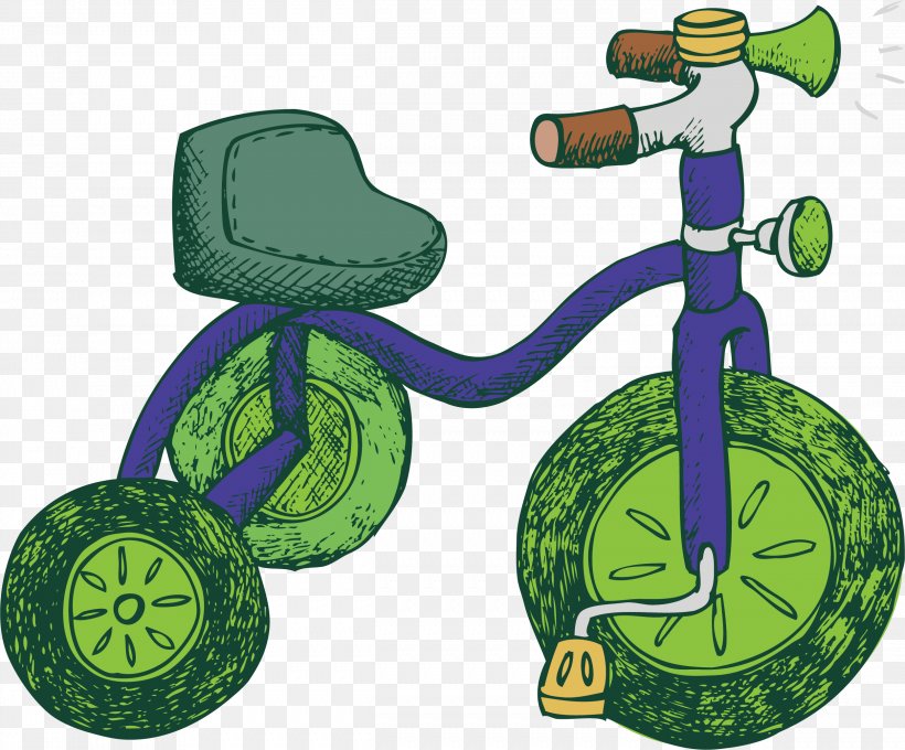 Bike Vector Material, PNG, 2501x2077px, Bicycle, Cartoon, Clip Art, Drawing, Grass Download Free