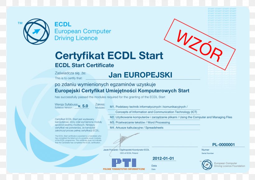 European Computer Driving Licence Akademický Certifikát Certification Information Technology, PNG, 1600x1131px, European Computer Driving Licence, Advertising, Area, Blue, Brand Download Free