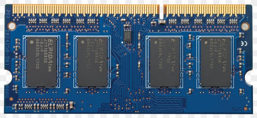Hewlett-Packard Laptop SO-DIMM DDR3 SDRAM DDR3L SDRAM, PNG, 4020x1853px, Hewlettpackard, Circuit Component, Circuit Prototyping, Computer Data Storage, Computer Hardware Download Free