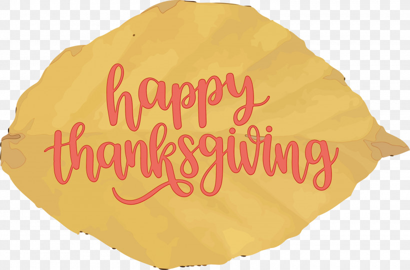 Yellow Font Text, PNG, 3000x1976px, Happy Thanksgiving, Autumn, Fall, Paint, Text Download Free