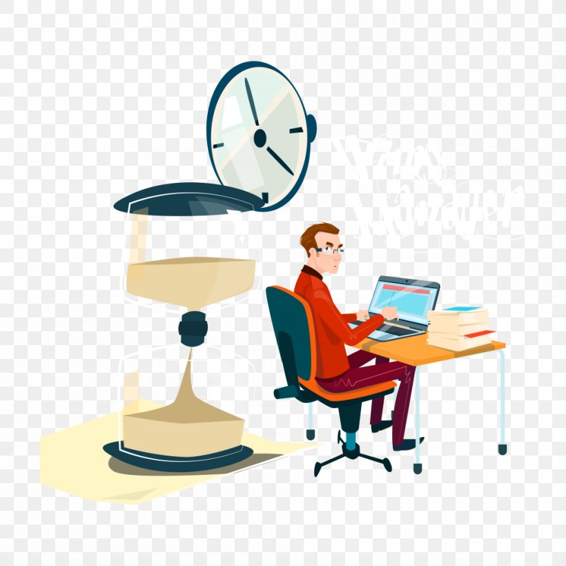 Cartoon White-collar Worker Illustration, PNG, 1000x1000px, Cartoon, Business, Businessperson, Chair, Drawing Download Free