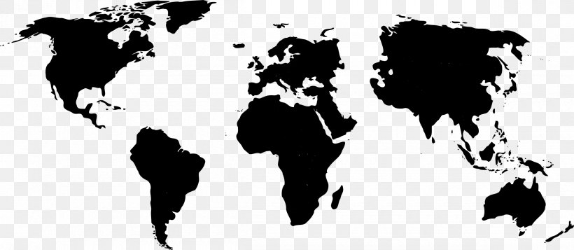 Globe World Map Clip Art, PNG, 2400x1045px, Globe, Black, Black And White, Continent, Geography Download Free