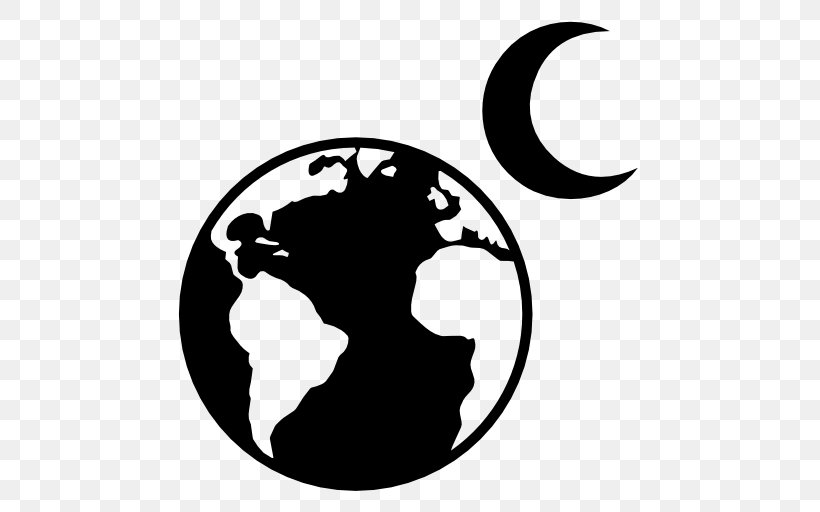 Earth Orbit Of The Moon Clip Art, PNG, 512x512px, Earth, Black, Black And White, Geocentric Orbit, Logo Download Free
