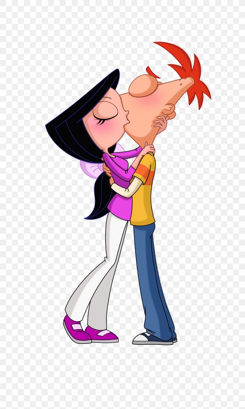 Phineas Flynn Isabella Garcia-Shapiro Ferb Fletcher Drawing Kiss, PNG, 1152x1920px, Watercolor, Cartoon, Flower, Frame, Heart Download Free