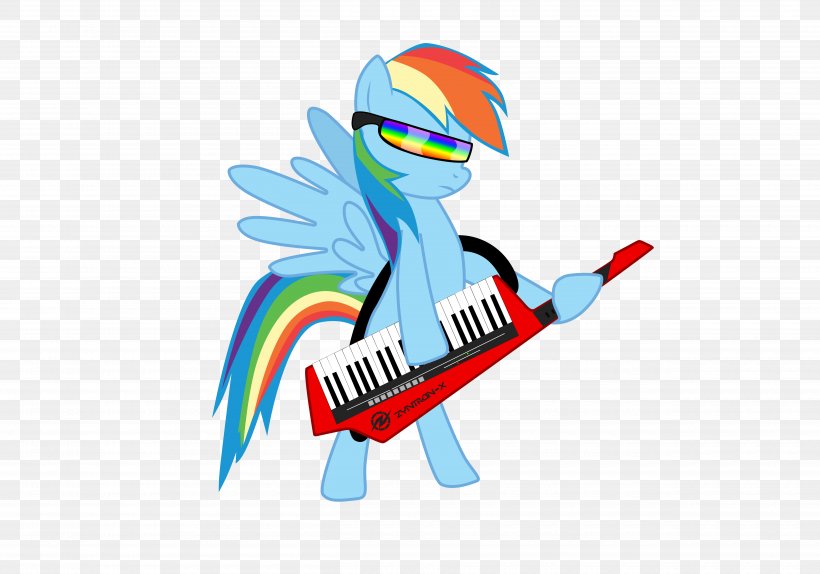 Illustration Digital Art Keytar Rainbow Dash Cartoon, PNG, 5000x3500px, Digital Art, Art, Cartoon, Character, Deviantart Download Free