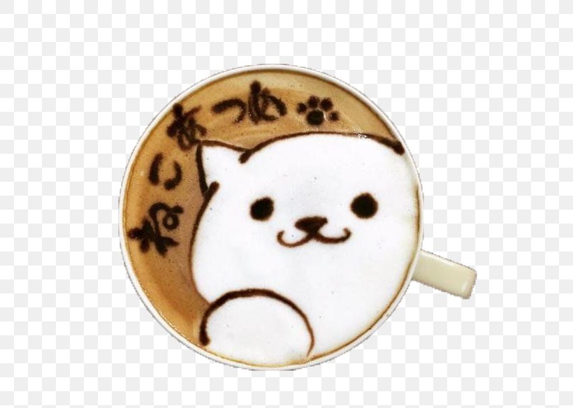 Coffee Latte Neko Atsume Ice Cream Cafe, PNG, 584x584px, Coffee, Cafe, Cat, Coffee Cup, Cup Download Free
