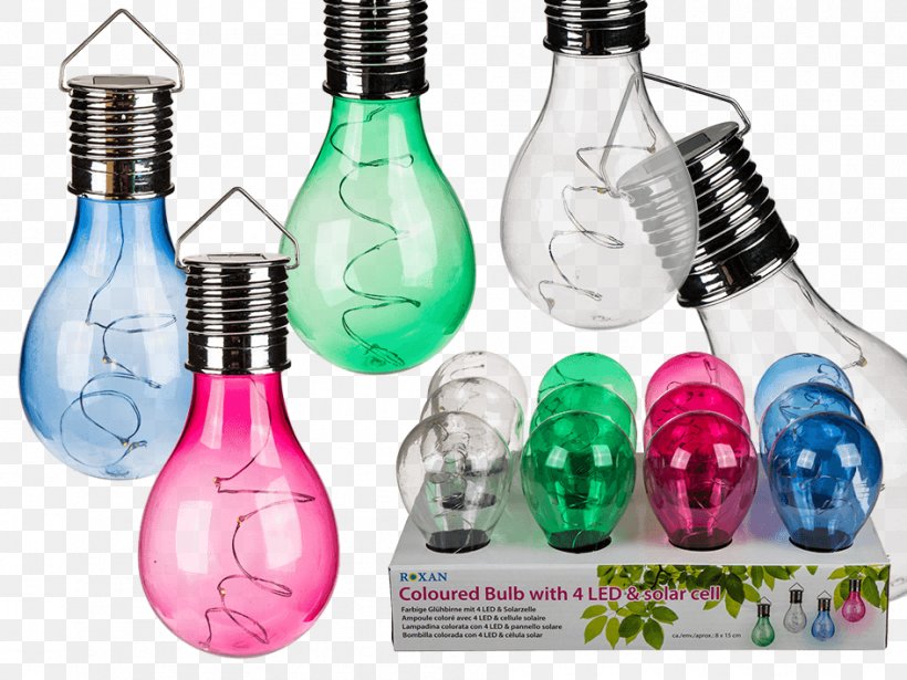 Incandescent Light Bulb Glass Plastic Solar Lamp, PNG, 945x709px, Light, Bottle, Drinkware, Garden, Glass Download Free