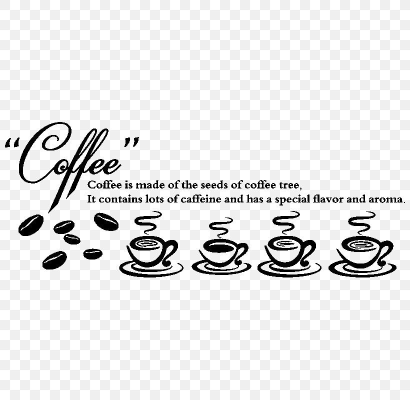 Cafe Coffee Cup Wall Decal Cappuccino, PNG, 800x800px, Cafe, Bar, Black And White, Body Jewelry, Brand Download Free