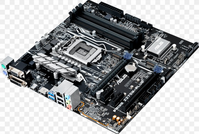 MicroATX ASUS PRIME Z270M-PLUS LGA 1151 Power Supply Unit Motherboard, PNG, 3000x2016px, Microatx, Asus, Asus Prime Z270mplus, Atx, Chipset Download Free