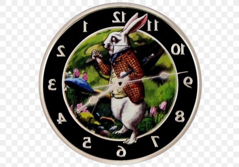 Alice's Adventures In Wonderland White Rabbit Pitcairn Islands Coin Silver, PNG, 575x573px, Alice S Adventures In Wonderland, Bullion, Bullion Coin, Clock, Coin Download Free