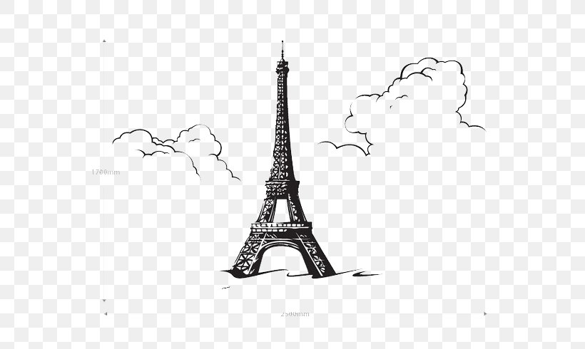 Eiffel Tower Wall Decal Sticker, PNG, 600x490px, Eiffel Tower, Art, Black And White, Decal, Decorative Arts Download Free
