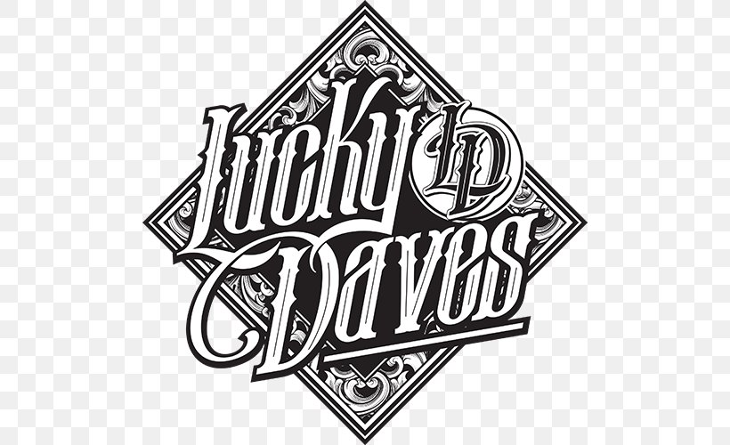 Logo Lucky Daves Font Lettering Drawing, PNG, 500x500px, Logo, Black, Black And White, Brand, Decal Download Free