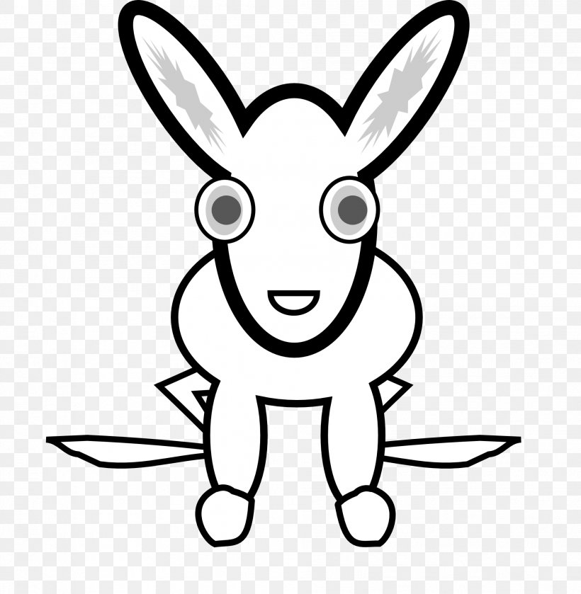 White Rabbit Hare Clip Art, PNG, 1979x2027px, White Rabbit, Area, Black And White, Domestic Rabbit, Drawing Download Free