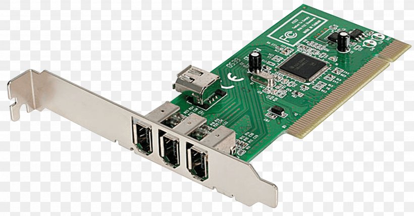 IEEE 1394 Conventional PCI Expansion Card Computer Port Adapter, PNG, 2512x1312px, Ieee 1394, Adapter, Computer, Computer Component, Computer Network Download Free