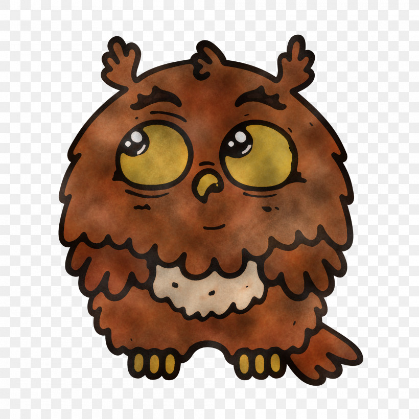 Owl Cartoon Bird Of Prey Brown Bird, PNG, 2000x2000px, Owl, Animation, Bird, Bird Of Prey, Brown Download Free