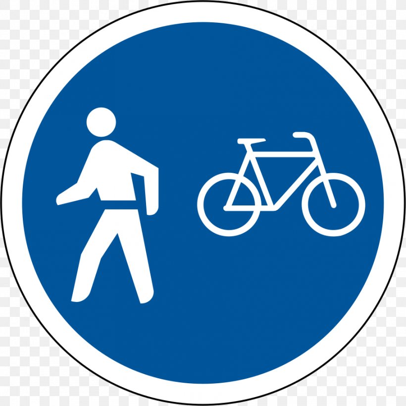 Traffic Sign Cycling Bicycle Pedestrian Road, PNG, 909x909px, Traffic Sign, Area, Bicycle, Bicycle Safety, Blue Download Free