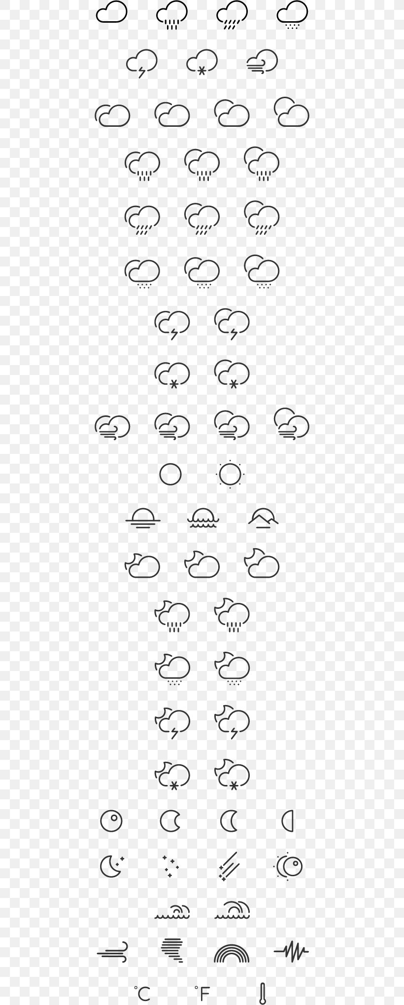 Weather Flat Design, PNG, 436x2037px, Weather, Area, Black, Black And White, Flat Design Download Free
