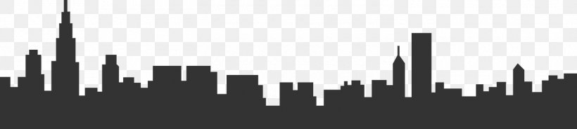 Chicago Skyline Silhouette, PNG, 1500x337px, Chicago, Art, Black And White, Chicago Skyline, City Download Free
