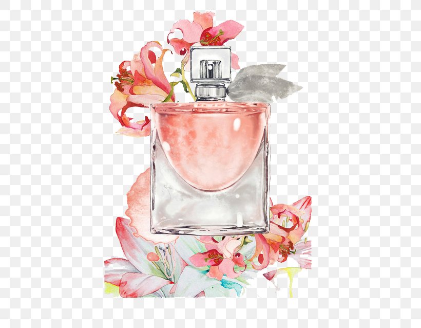 Perfume Watercolor Painting Illustration, PNG, 498x638px, Perfume, Bottle, Cosmetics, Drawing, Flower Download Free