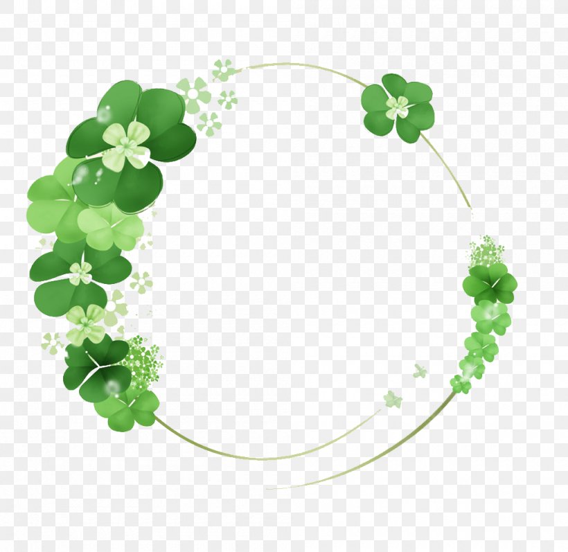 Green Clover Ring, PNG, 1000x972px, Advertising, Banner, Clover, Flowering Plant, Grass Download Free