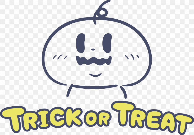 TRICK OR TREAT Happy Halloween, PNG, 3000x2090px, Trick Or Treat, Behavior, Cartoon, Emoticon, Geometry Download Free