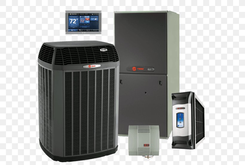 Furnace Trane Air Conditioning HVAC Heating System, PNG, 600x553px, Furnace, Air Conditioning, Carrier Corporation, Central Heating, Dehumidifier Download Free