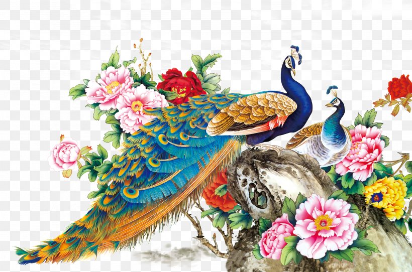 Chinese Painting Techniques Bird Peafowl Wall Decal, PNG, 2599x1720px, Painting, Art, Artist, Brush, Calligraphy Download Free