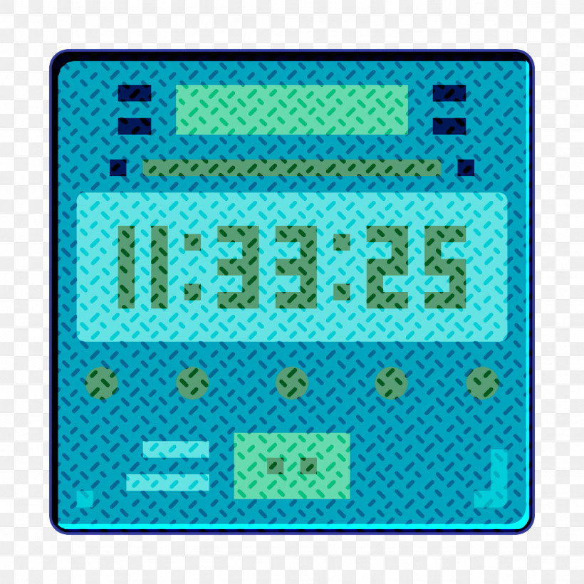 Digital Clock Icon Watch Icon, PNG, 1128x1128px, Digital Clock Icon, Aqua, Square, Teal, Technology Download Free