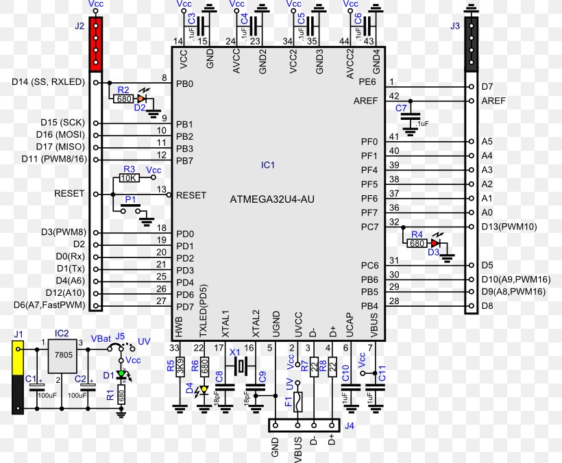 Arduino Integrated Circuits & Chips Atmel AVR Hardware Programmer Printed Circuit Board, PNG, 786x676px, Arduino, Arduino Leonardo, Area, Atmel Avr, Diagram Download Free
