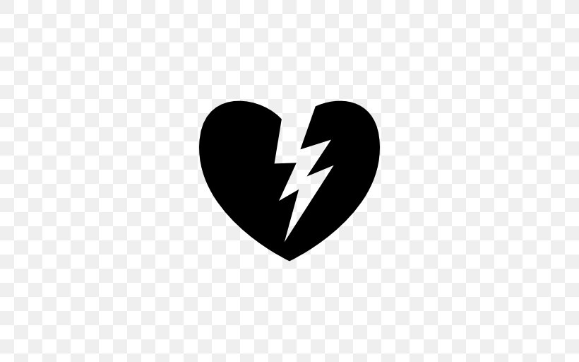 Broken Heart Symbol, PNG, 512x512px, Heart, Black And White, Brand, Broken Heart, Logo Download Free