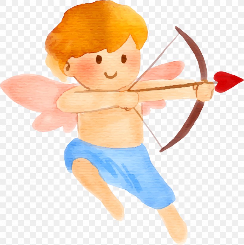 Cupid Vector Graphics Watercolor Painting Image, PNG, 1242x1247px, Cupid, Angel, Cartoon, Designer, Fictional Character Download Free